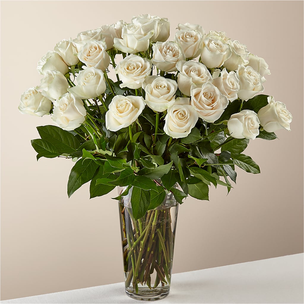 Long Stem White Rose Bouquet – Meta Flowers, Manassas VA