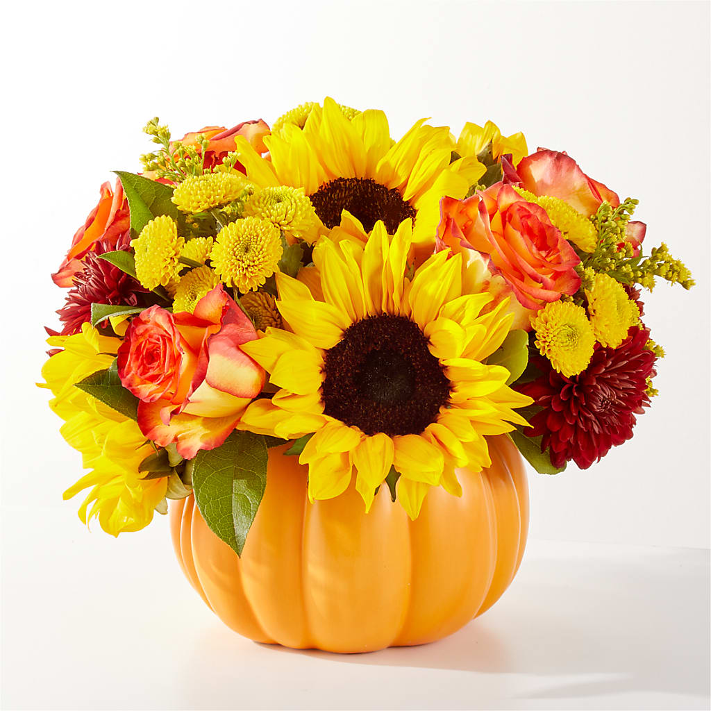 Golden Gourd Pumpkin Bouquet – Meta Flowers, Manassas VA