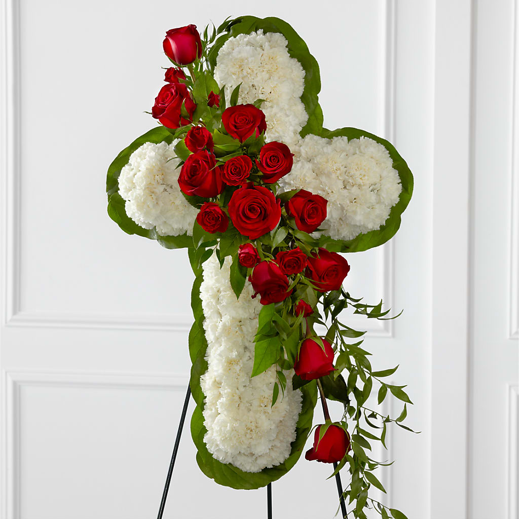 Floral Cross Easel – Meta Flowers, Manassas VA