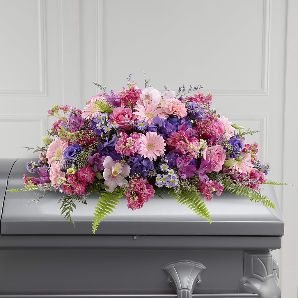 Glorious Garden Casket Spray – Meta Flowers, Manassas VA
