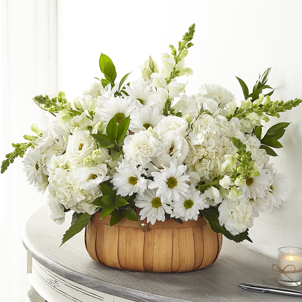 Pure Ivory Basket – Meta Flowers, Manassas VA