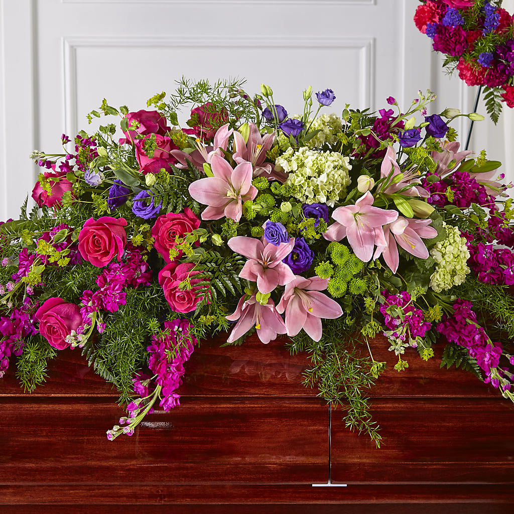 Radiant Tribute Casket Spray – Meta Flowers, Manassas VA