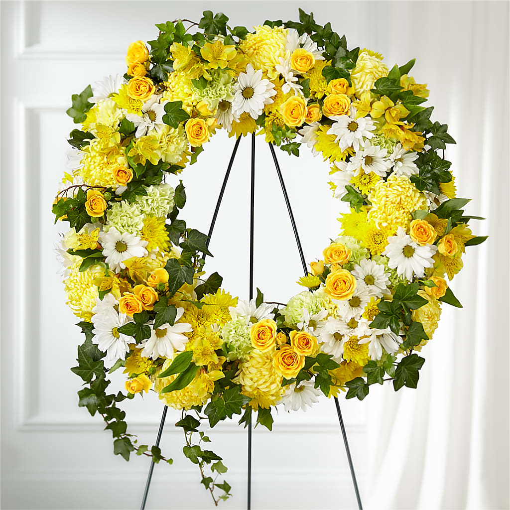 Golden Remembrance Wreath – Meta Flowers, Manassas VA