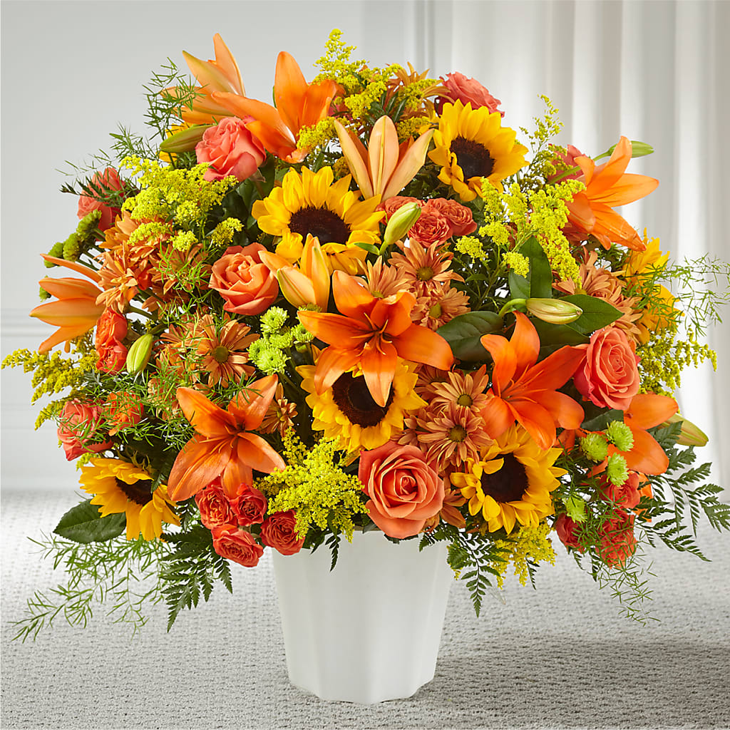 Harvest Thoughts Floor Basket – Meta Flowers, Manassas VA