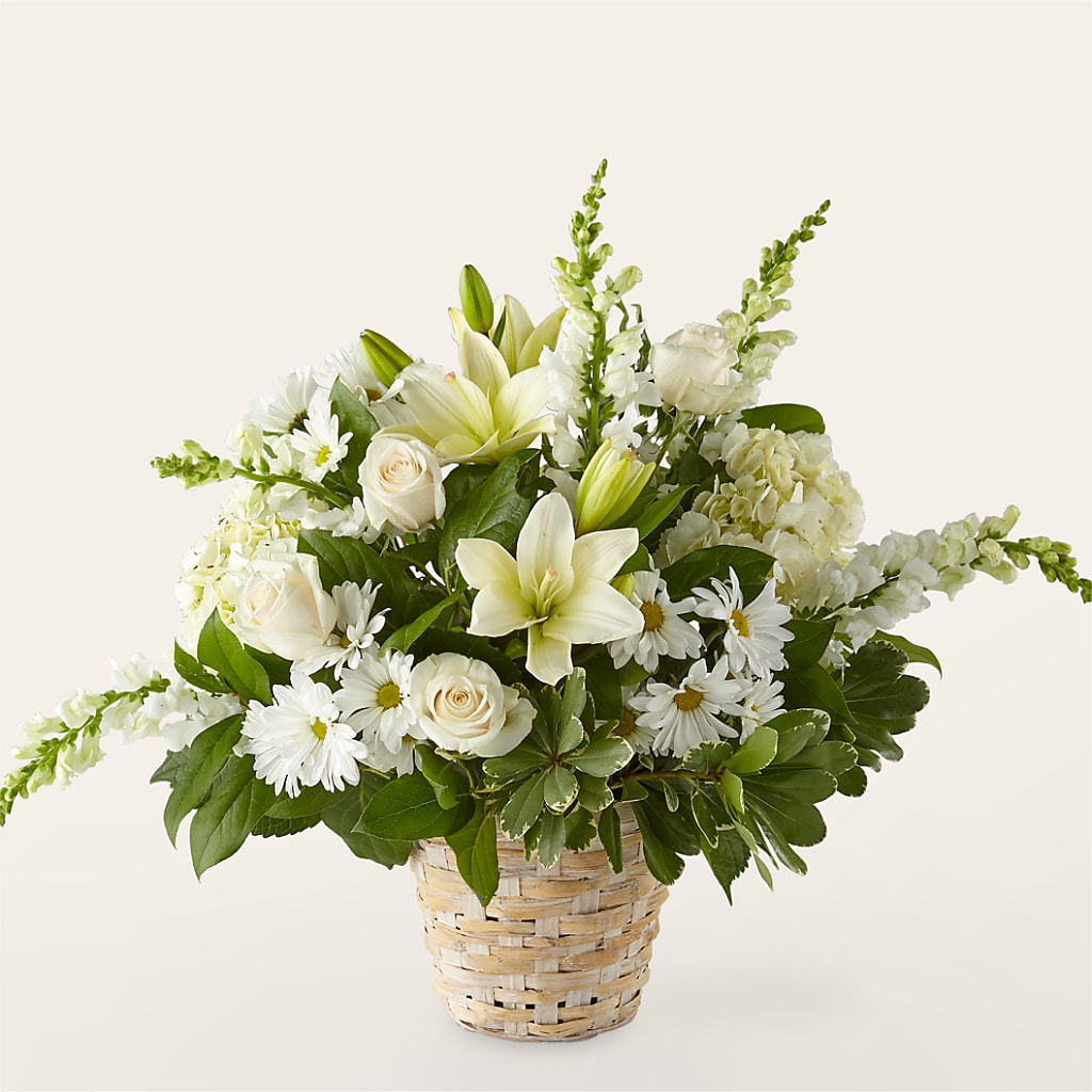 Ivory Elegance Floral Basket – Meta Flowers, Manassas VA