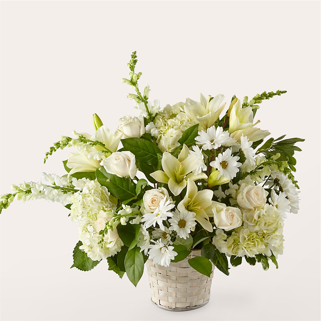 Ivory Elegance Floral Basket – Meta Flowers, Manassas VA