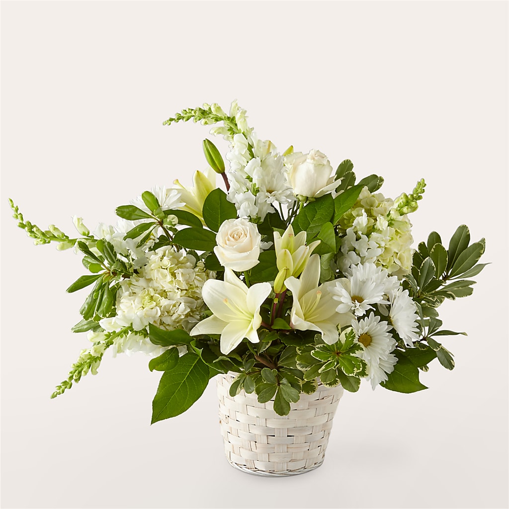 Ivory Elegance Floral Basket – Meta Flowers, Manassas VA