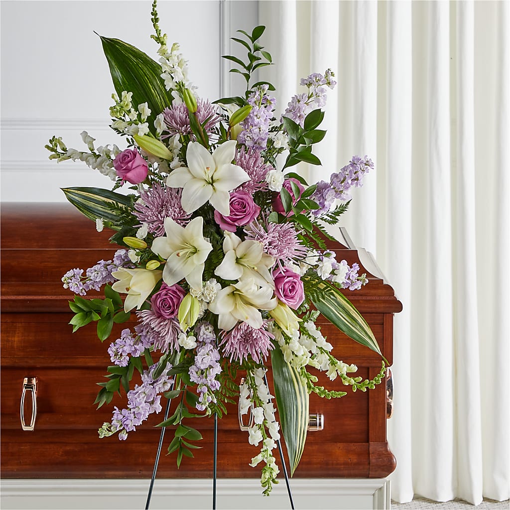 Grateful Hearts Standing Spray – Meta Flowers, Manassas VA