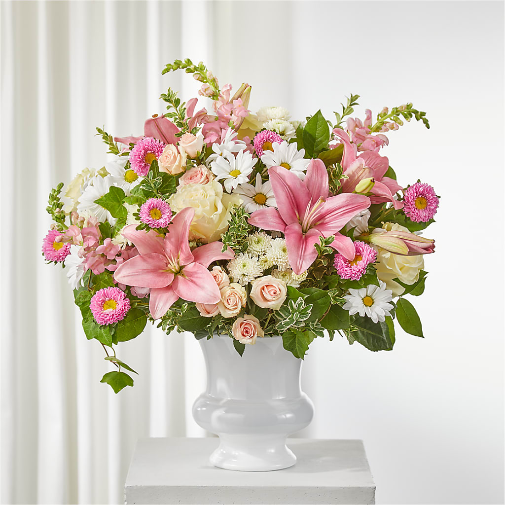 Empathetic Blooms Urn Arrangement – Meta Flowers, Manassas VA