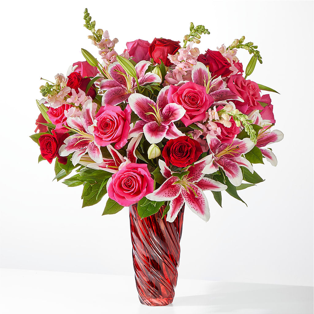 Always You Bouquet with Luxe Swirl Vase – Meta Flowers, Manassas VA