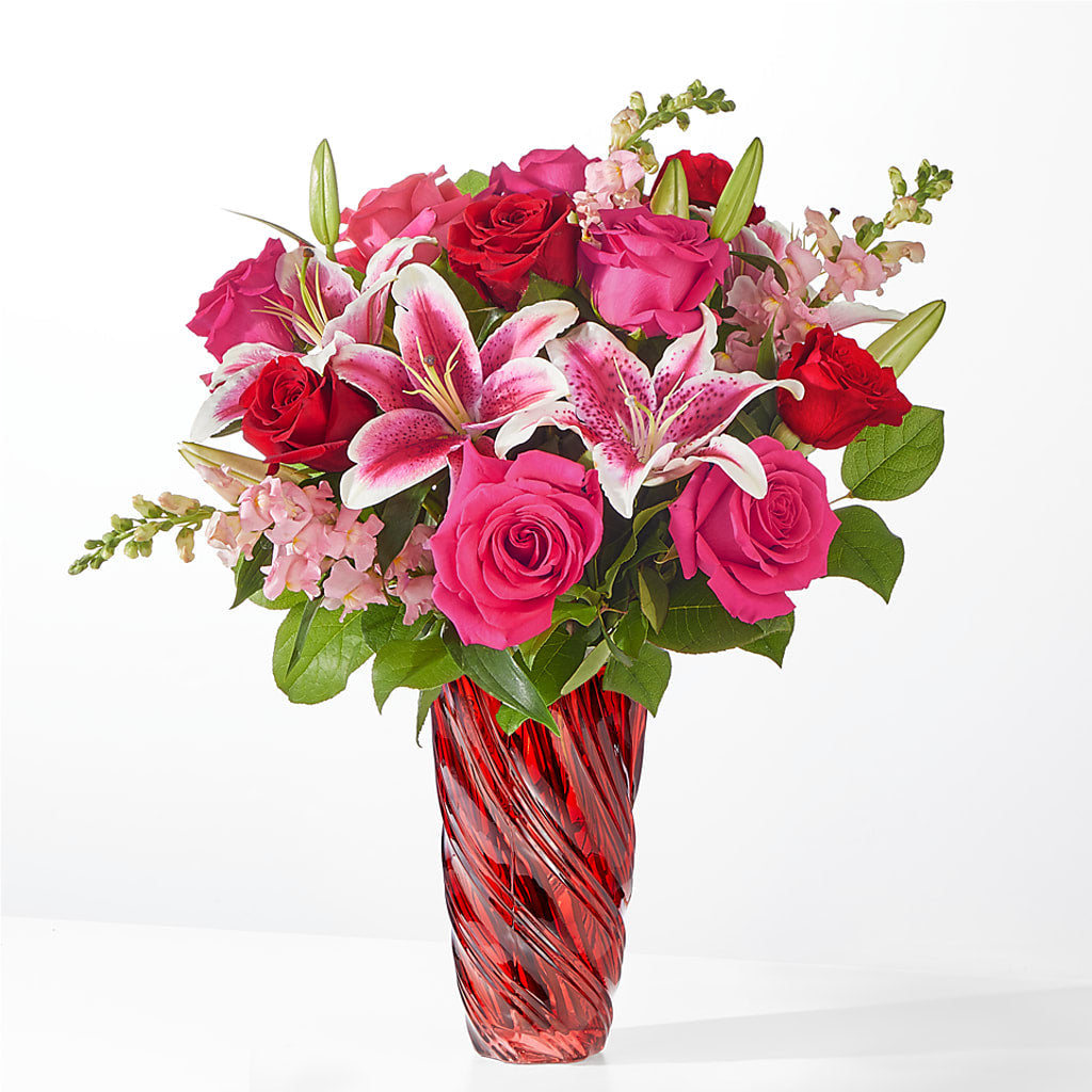 Always You Bouquet with Luxe Swirl Vase – Meta Flowers, Manassas VA