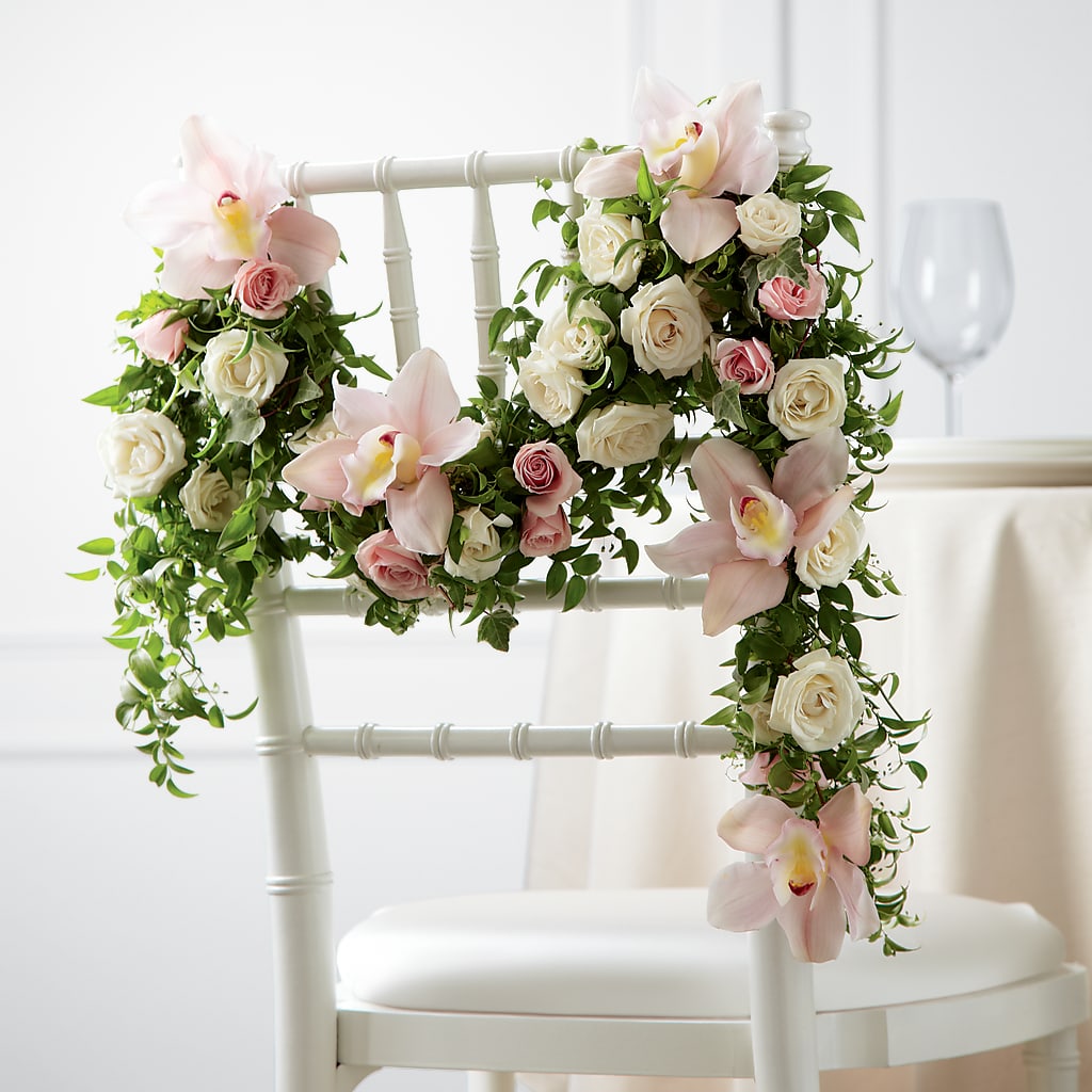 Orchid Rose Chair Décor – Meta Flowers, Manassas VA