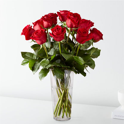 Bouquet de roses rouges à longues tiges