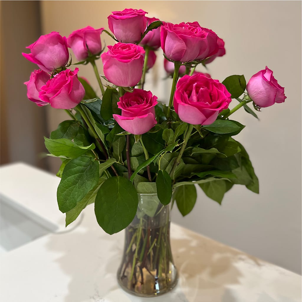 Long Stem Pink Rose Bouquet –  Meta Flowers, Manassas VA