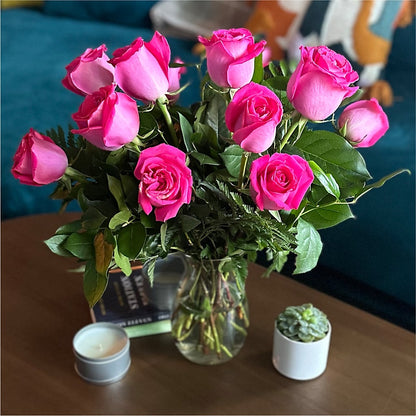 Long Stem Pink Rose Bouquet –  Meta Flowers, Manassas VA