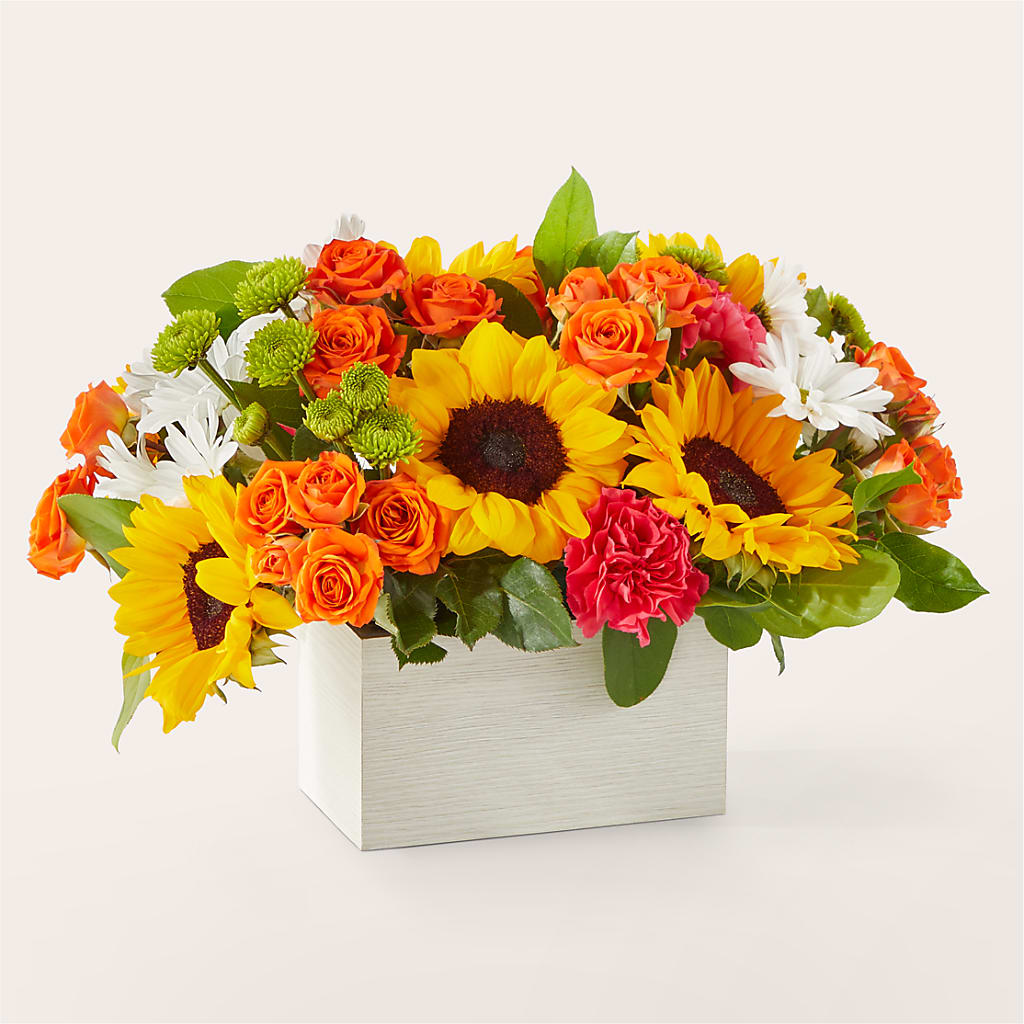Sun-drenched Blooms Box Bouquet –  Meta Flowers, Manassas VA