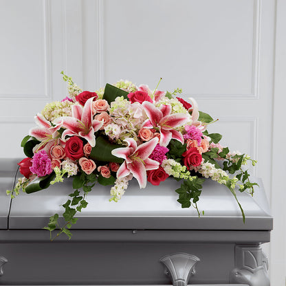 Magnifique composition florale pour cercueil Splendid Grace