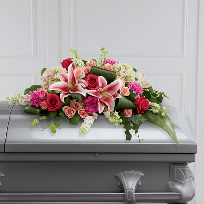 Magnifique composition florale pour cercueil Splendid Grace