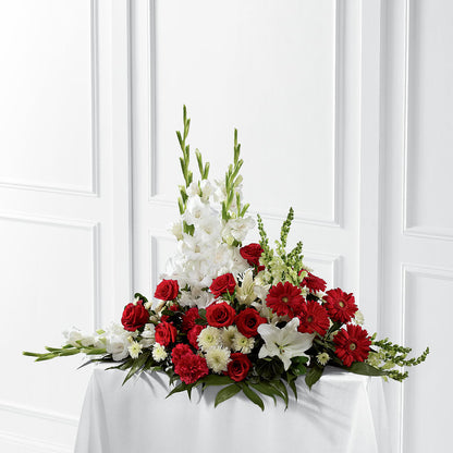 Crimson & White Arrangement –  Meta Flowers, Manassas VA