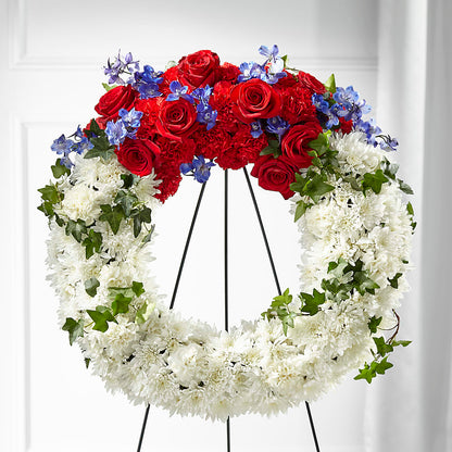 Patriotic Passion Wreath –  Meta Flowers, Manassas VA