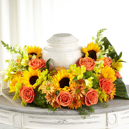 Faithful Sunflower Cremation Adornment –  Meta Flowers, Manassas VA