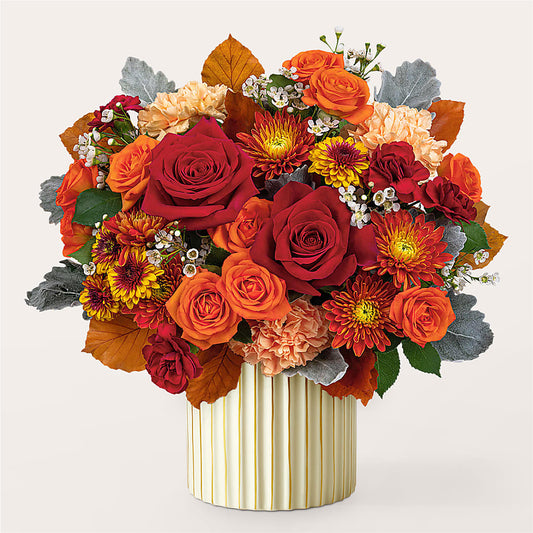Merlot Bouquet with Ivory Vase –  Meta Flowers, Manassas VA