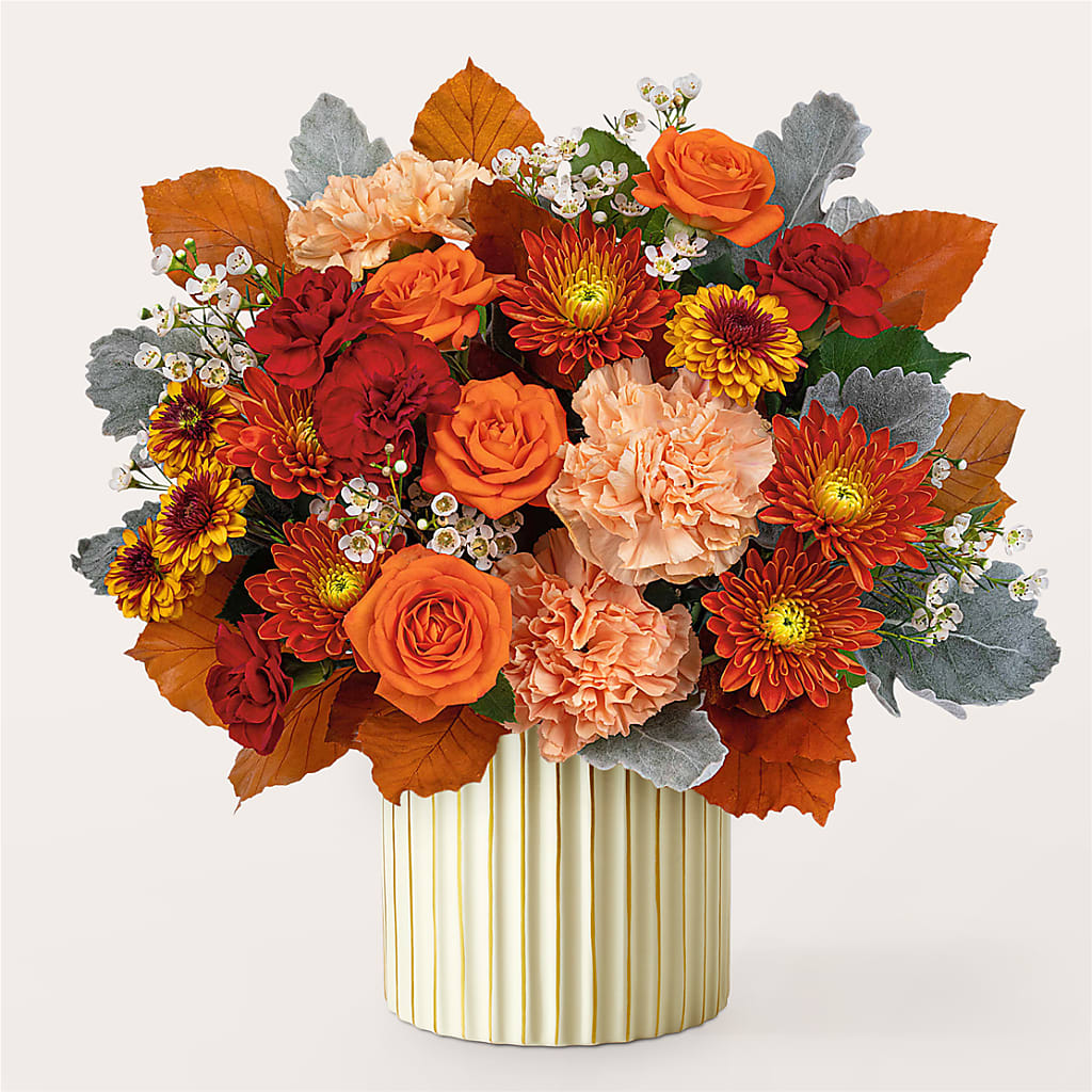 Merlot Bouquet with Ivory Vase –  Meta Flowers, Manassas VA